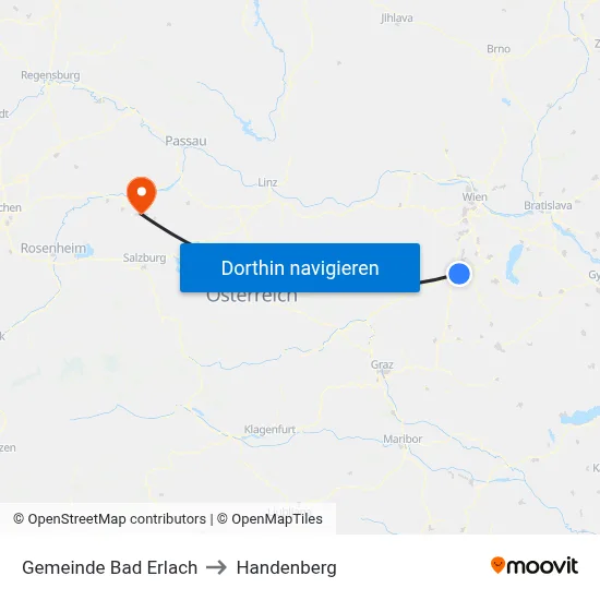 Gemeinde Bad Erlach to Handenberg map