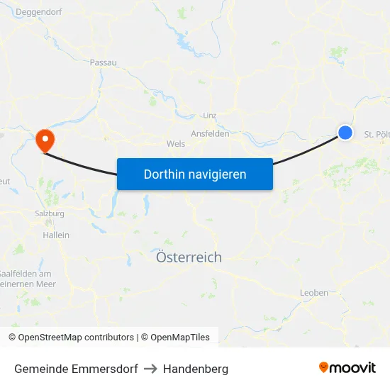 Gemeinde Emmersdorf to Handenberg map