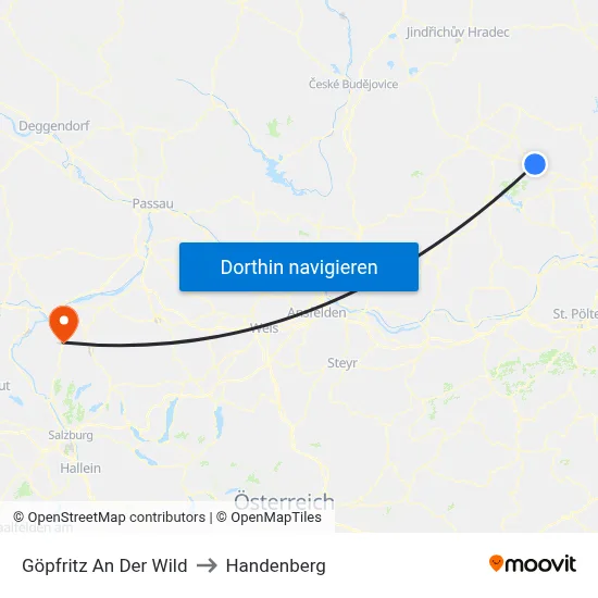 Göpfritz An Der Wild to Handenberg map