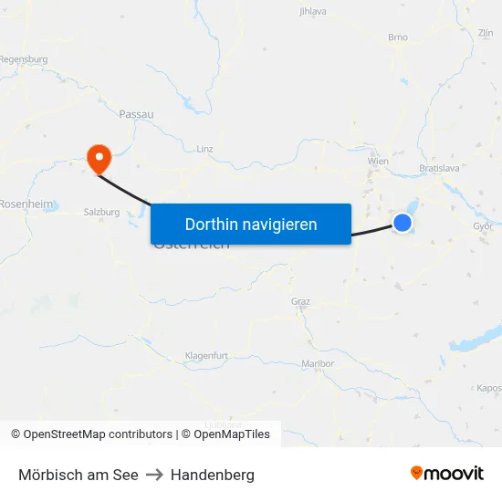 Mörbisch am See to Handenberg map