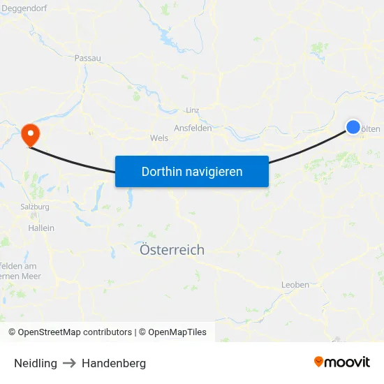 Neidling to Handenberg map
