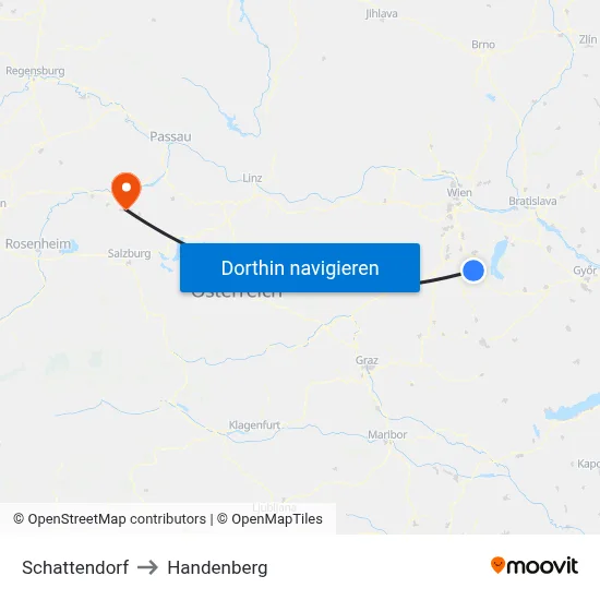 Schattendorf to Handenberg map