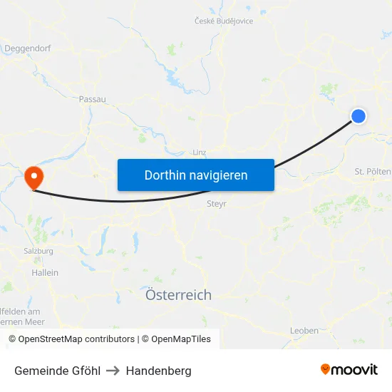 Gemeinde Gföhl to Handenberg map