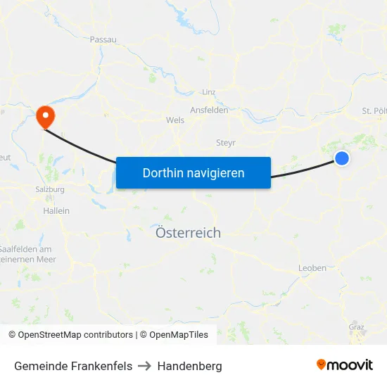 Gemeinde Frankenfels to Handenberg map