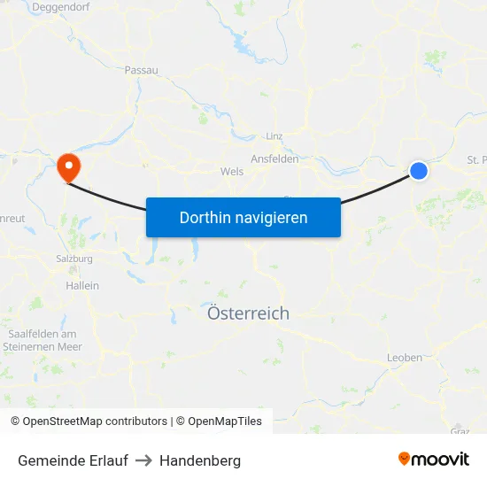 Gemeinde Erlauf to Handenberg map