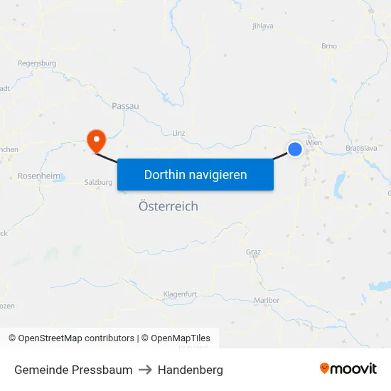 Gemeinde Pressbaum to Handenberg map