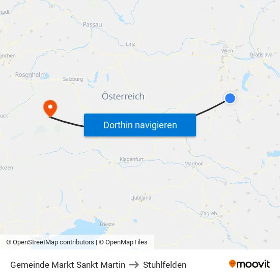 Gemeinde Markt Sankt Martin to Stuhlfelden map