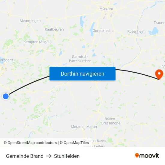 Gemeinde Brand to Stuhlfelden map