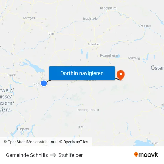 Gemeinde Schnifis to Stuhlfelden map