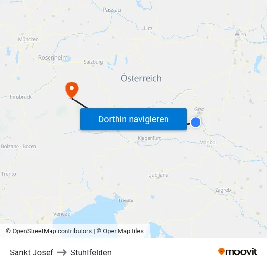 Sankt Josef to Stuhlfelden map