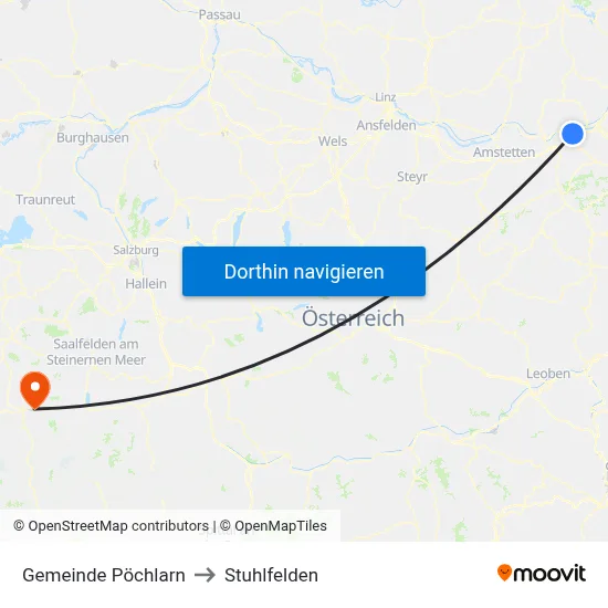 Gemeinde Pöchlarn to Stuhlfelden map