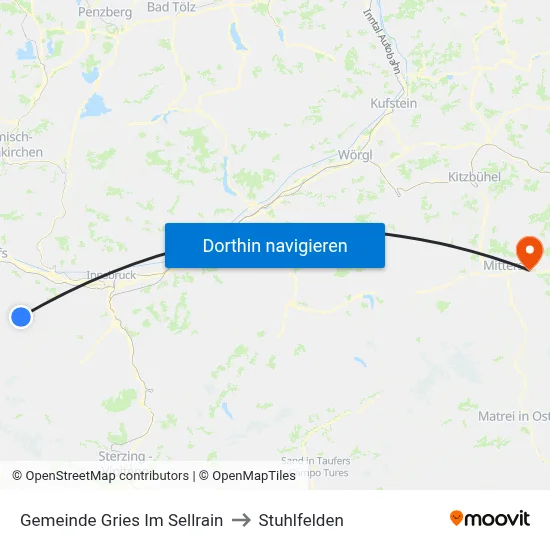 Gemeinde Gries Im Sellrain to Stuhlfelden map
