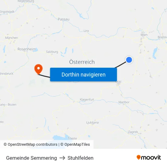 Gemeinde Semmering to Stuhlfelden map