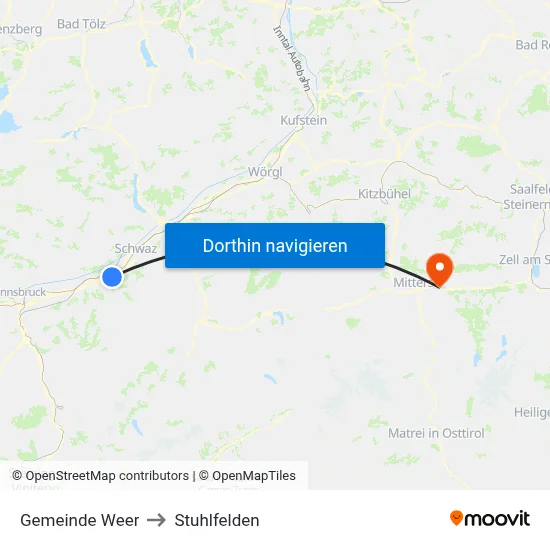 Gemeinde Weer to Stuhlfelden map