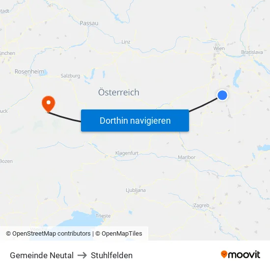 Gemeinde Neutal to Stuhlfelden map