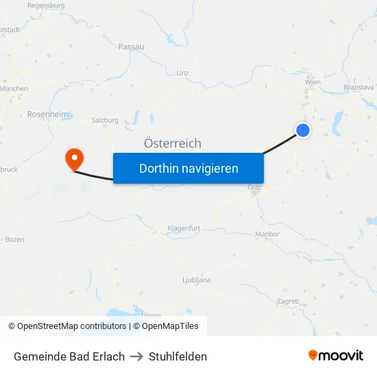 Gemeinde Bad Erlach to Stuhlfelden map