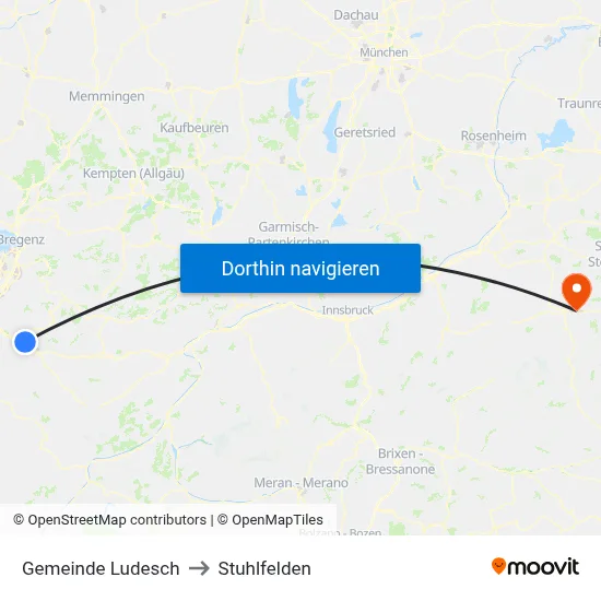 Gemeinde Ludesch to Stuhlfelden map