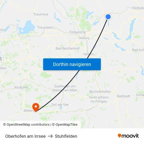 Oberhofen am Irrsee to Stuhlfelden map