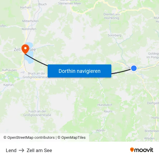 Lend to Zell am See map