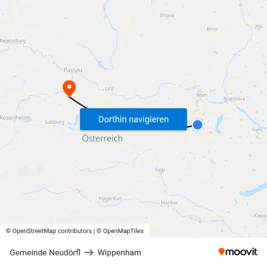 Gemeinde Neudörfl to Wippenham map