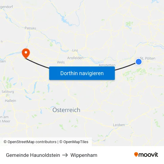 Gemeinde Haunoldstein to Wippenham map