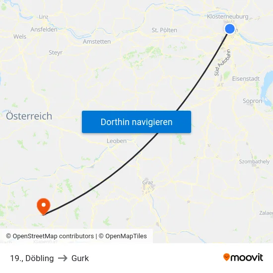 19., Döbling to Gurk map
