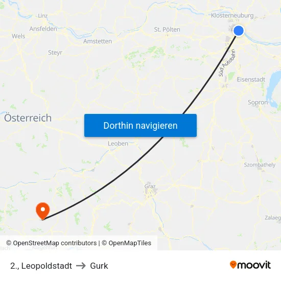 2., Leopoldstadt to Gurk map