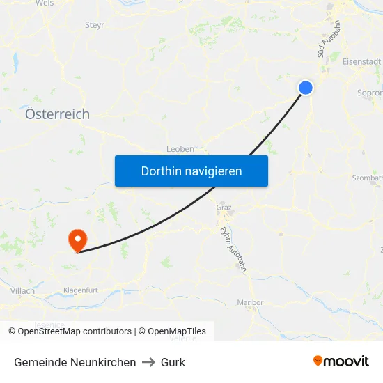 Gemeinde Neunkirchen to Gurk map