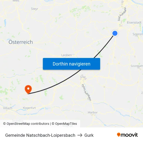 Gemeinde Natschbach-Loipersbach to Gurk map