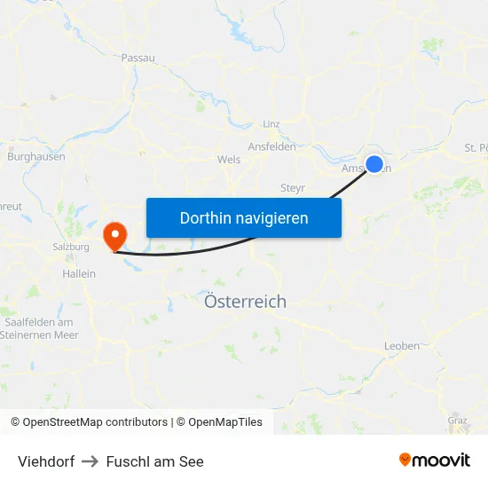 Viehdorf to Fuschl am See map