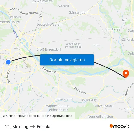 12., Meidling to Edelstal map