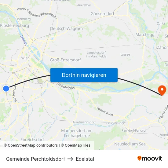 Gemeinde Perchtoldsdorf to Edelstal map