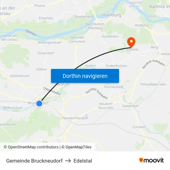 Gemeinde Bruckneudorf to Edelstal map