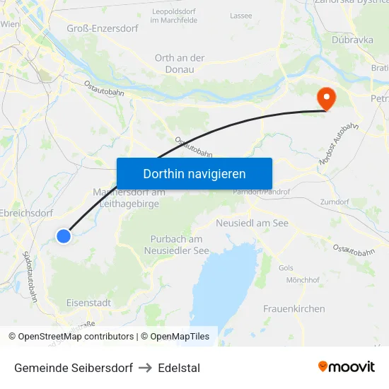 Gemeinde Seibersdorf to Edelstal map