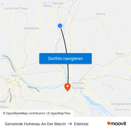 Gemeinde Hohenau An Der March to Edelstal map