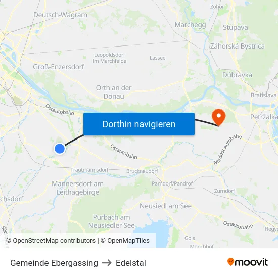 Gemeinde Ebergassing to Edelstal map