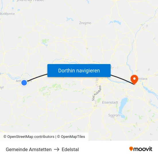 Gemeinde Amstetten to Edelstal map