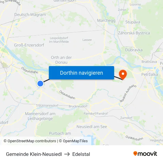 Gemeinde Klein-Neusiedl to Edelstal map