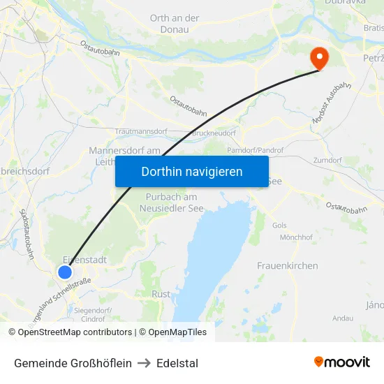 Gemeinde Großhöflein to Edelstal map