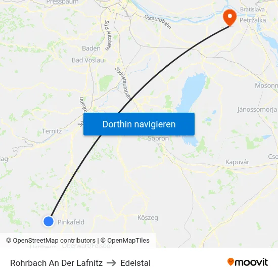 Rohrbach An Der Lafnitz to Edelstal map
