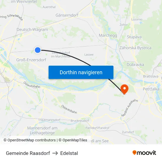 Gemeinde Raasdorf to Edelstal map