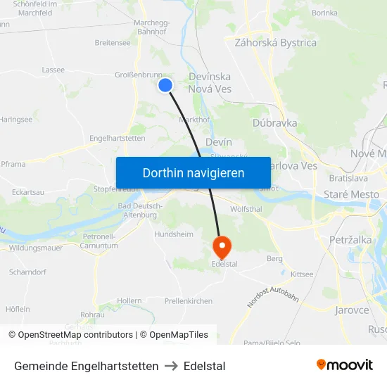 Gemeinde Engelhartstetten to Edelstal map