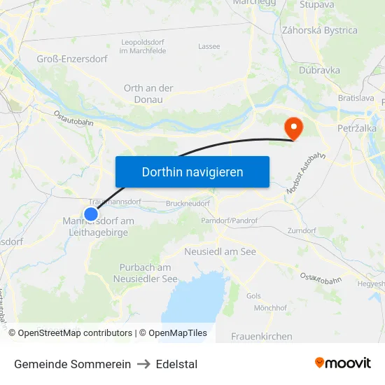 Gemeinde Sommerein to Edelstal map