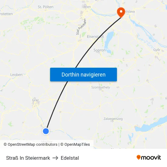 Straß In Steiermark to Edelstal map