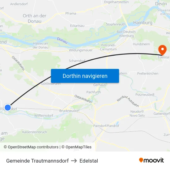 Gemeinde Trautmannsdorf to Edelstal map