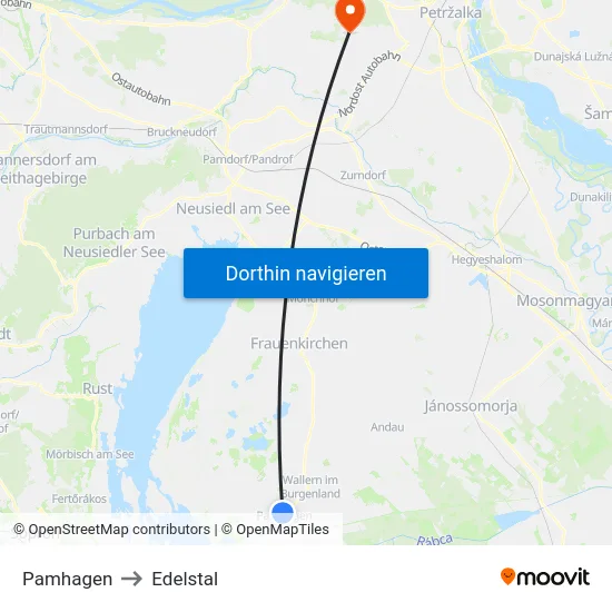 Pamhagen to Edelstal map