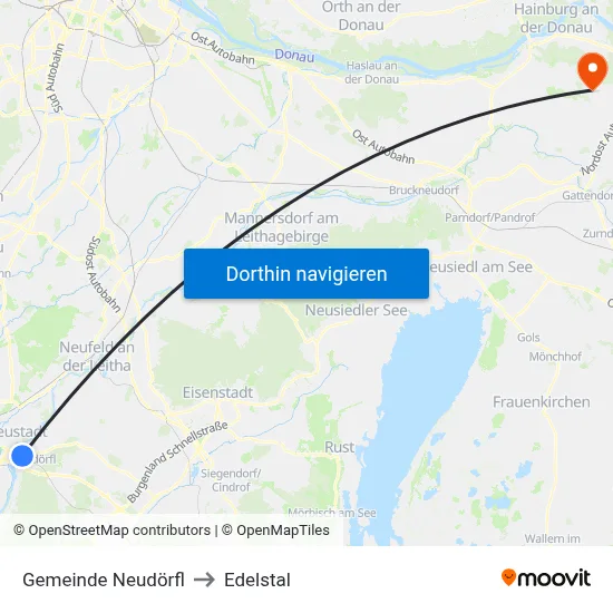 Gemeinde Neudörfl to Edelstal map