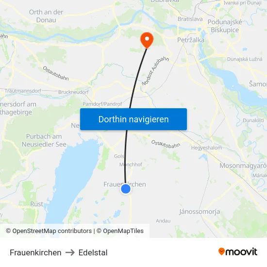 Frauenkirchen to Edelstal map