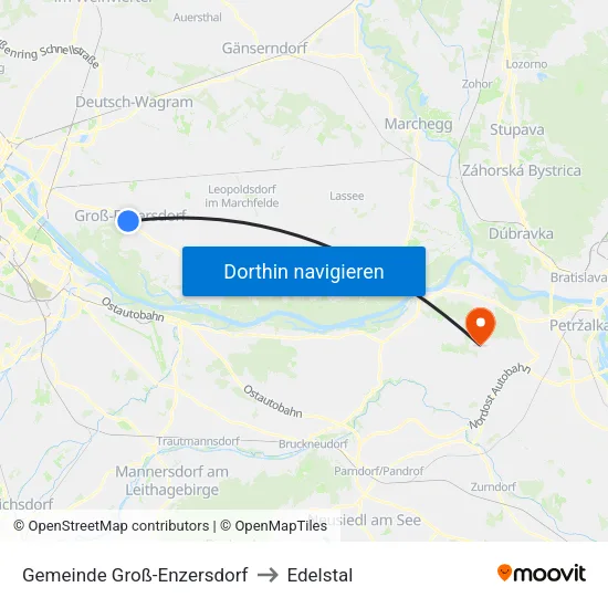 Gemeinde Groß-Enzersdorf to Edelstal map