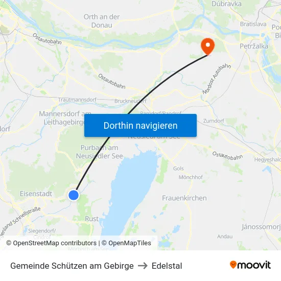 Gemeinde Schützen am Gebirge to Edelstal map